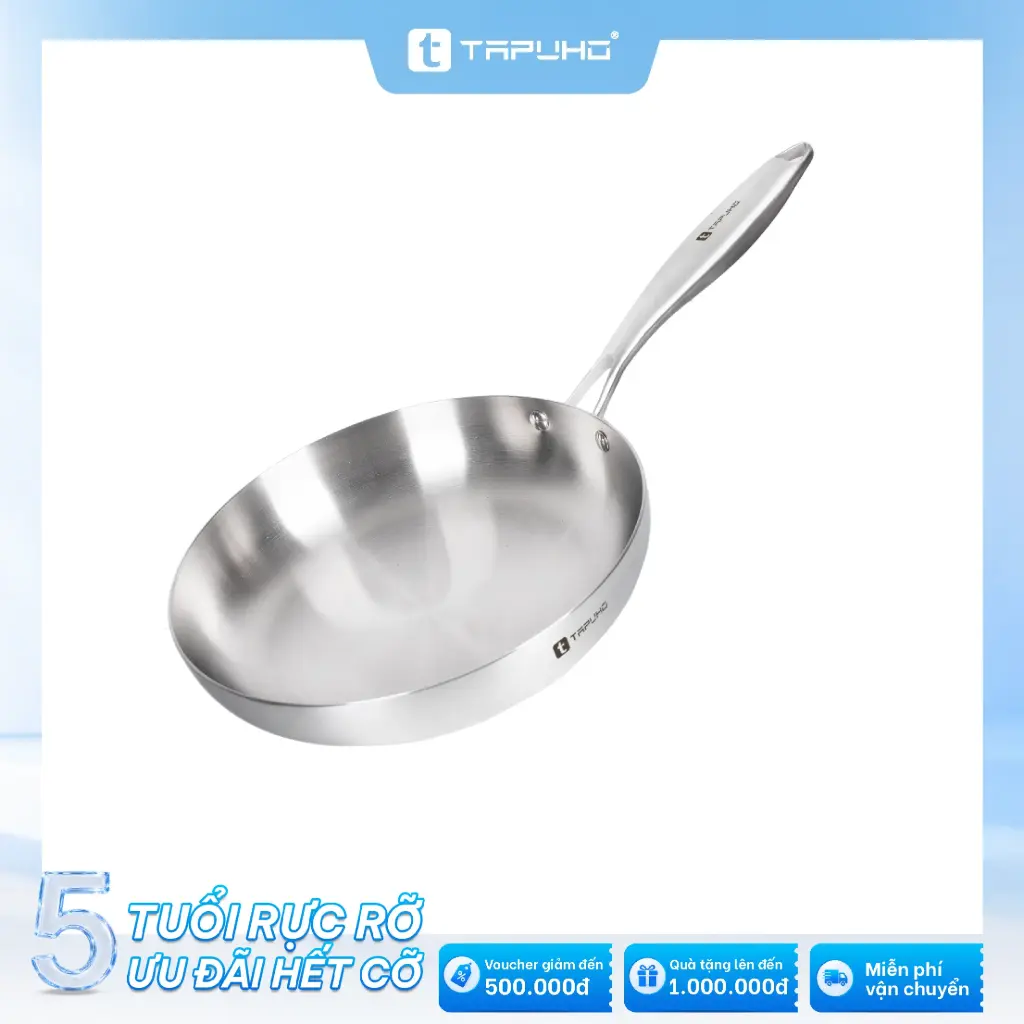 Chảo inox cao cấp 3 lớp liền khối TAPUHO TP8789